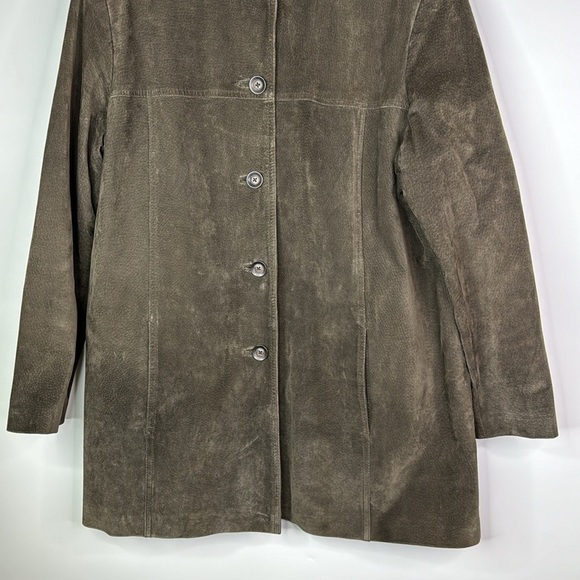 Vintage Cherokee Brown Leather Button Front Jacket Size 18W 90s - Picture 3 of 10